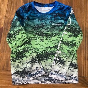Boys Columbia Digital Pattern Blue Green Shirt